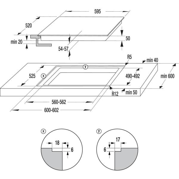 Gorenje BC6715E02WK+ECD643BX Einbau-Herdset mit Glaskeramikkochfeld (BC6715E02WK+ECD643BX), 60cm breit, Umluft, Pizza Funktion, Weiß