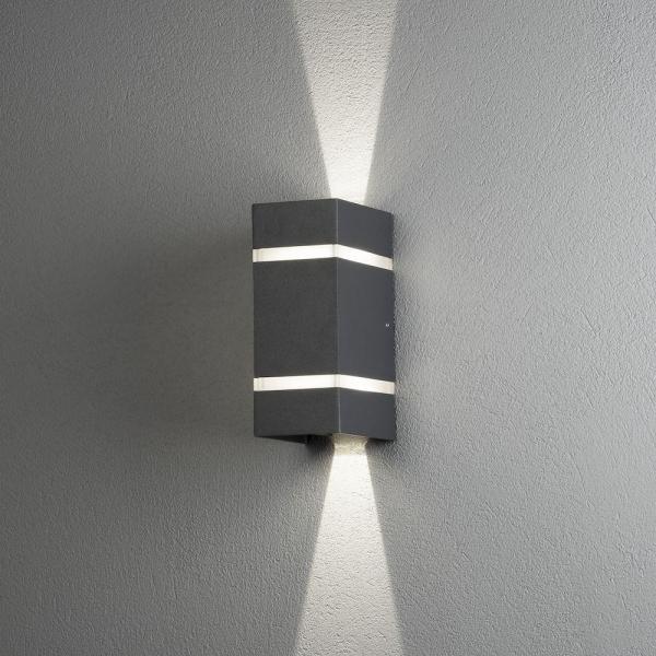 Konstsmide Cremona LED-Wandleuchte, 230-240V, 2x3W, 3000K, anthrazit grau (7998-370)