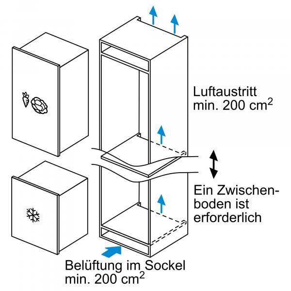 Neff GI1113FE0 N50 Einbau Gefrierschrank, Nischenhöhe: 72 cm, 72 L, Flachscharnier, LowFrost, Super Gefrieren