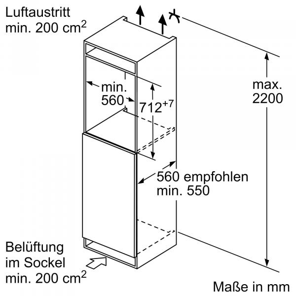 Neff GI1113FE0 N50 Einbau Gefrierschrank, Nischenhöhe: 72 cm, 72 L, Flachscharnier, LowFrost, Super Gefrieren