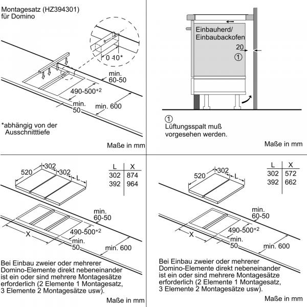 Siemens EH375FBB1E iQ100 Autarkes Domino-Kochfeld, Glaskeramik, 30 cm breit, Induktion, Kindersicherung, schwarz