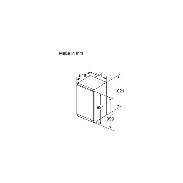 Neff KI1312FE0 N 50 Einbaukühlschrank, Nischenhöhe: 102 cm, 56 cm breit, Festtürtechnik, 165 L, Fresh Safe, Eco Air Flow, LED-Beleuchtung