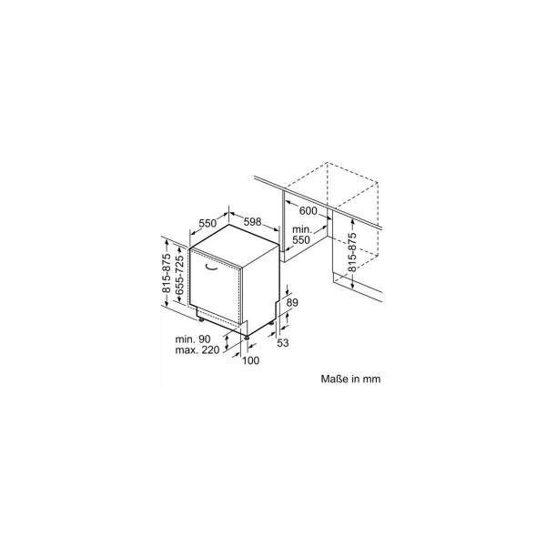 Neff S155EAX05E N50 Vollintegrierter Geschirrspüler, 60 cm breit, 13 Maßgedecke, Aqua Stop, 6 Programme, 4 Sonderfunktionen, WLAN, TimeLight