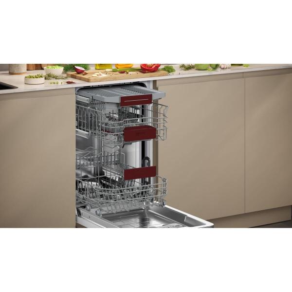 Neff S857ZMX03E N 70 Vollintegrierter Geschirrspüler, 45 cm breit, 10 Maßgedecke, TimeLight, Home Connect, Zeolith, AquaStop