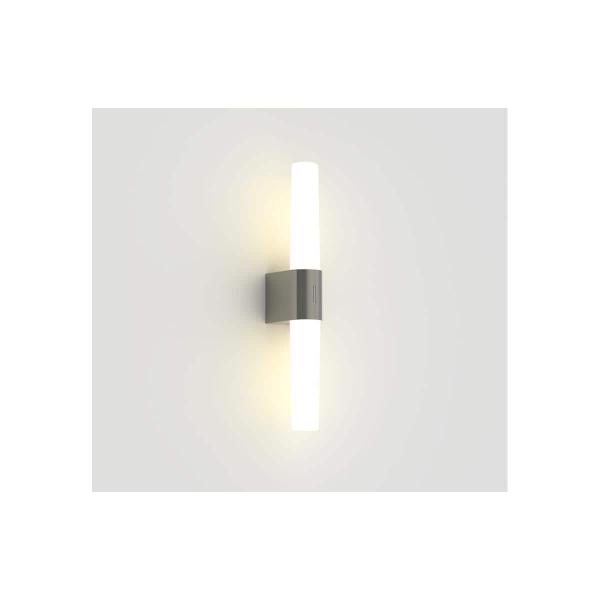 Nordlux Helva Double Wandleuchte, 9,5 Watt, 900lm, 3000K, IP44, Geberstet Nickel (2015321055)