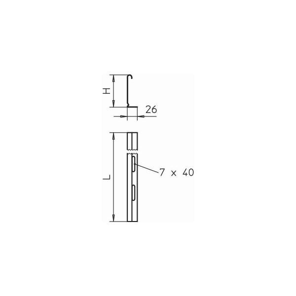 OBO Bettermann TSG 45 FS Trennsteg für Kabeltragsysteme, 45x3000mm (6062033)