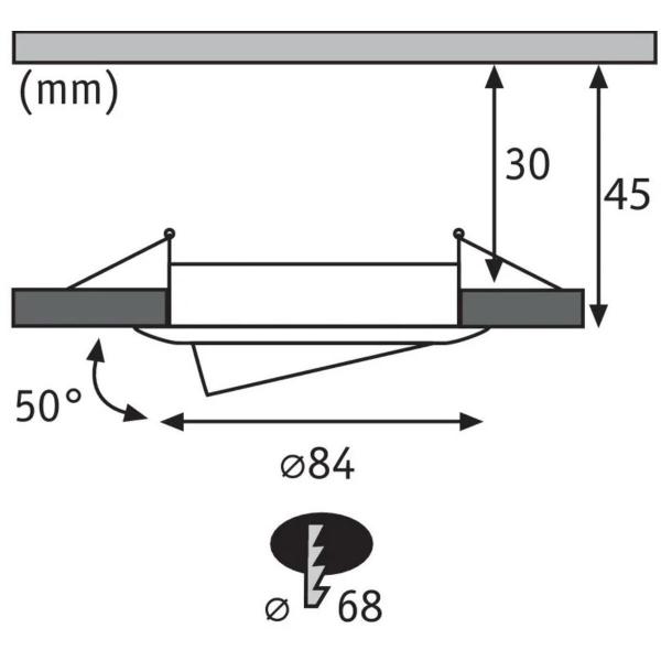 Paulmann LED Einbauleuchte Nova Plus Coin Basisset schwenkbar rund 84mm 50° Coin 3x6W 3x470lm 230V dimmbar 2700K, alu gedreht (93903)