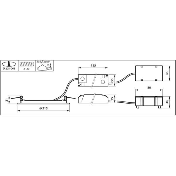 Philips CoreLine SlimDownlight DN145B LED20S/830 PSU II WH, 21W, 2100lm, 3000K, weiß (33949899)