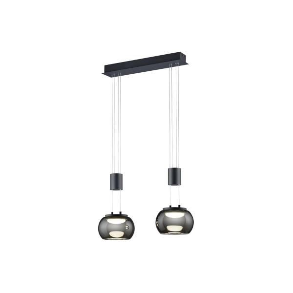 ARDEBO.de Trio Madison Pendelleuchte, LED, 8W, 2 x 900lm, 3000K, schwarz-chrom (342010232)