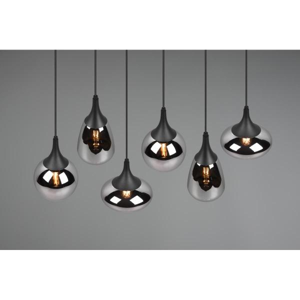 Trio Lumina Pendelleuchte, 40W, 6 x E14, schwarz-chrom (317000632)