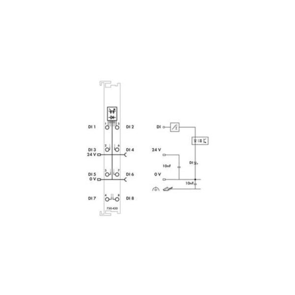 Wago 750-430 8-Kanal-Digitaleingang, DC 24 V, 3 ms