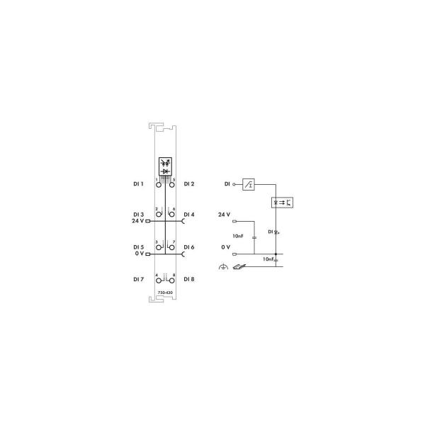 Wago 750-430 8-Kanal-Digitaleingang, DC 24 V, 3 ms