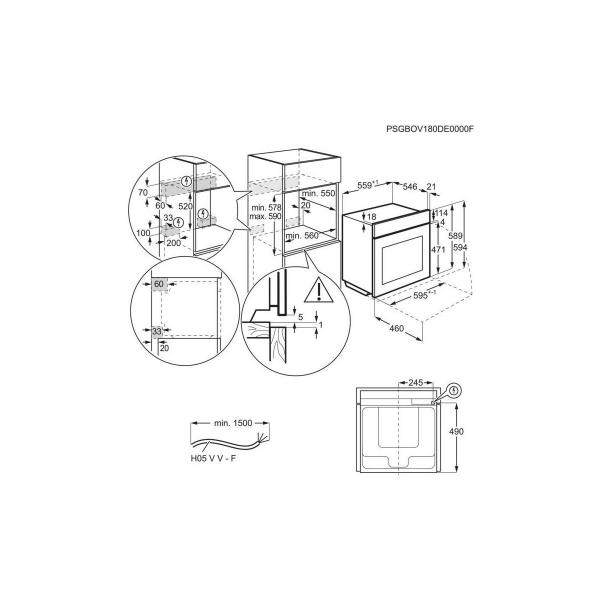 AEG BGH 33101 BA EEK: A Einbaubackofen mit Flexirunners (BEB331010M + TR1LV), 60 cm breit, 71L, SurroundCook, Kühlgebläse, Edelstahl mit Antifingerprint