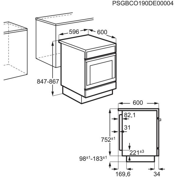 AEG CCB6445BBM Standherd, 73 L, 60 cm breit, Geschirrwagen, ausziehbare Teleskopschienen, Versenkknebel, Dörren-Funktion, edelstahl (940002916)