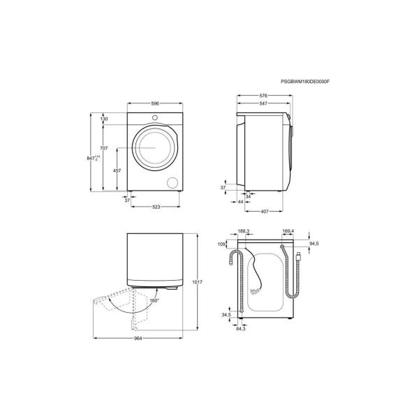 AEG L6FBF51488 8 kg Frontlader Waschmaschine, 60 cm breit, 1400U/Min, Aqua-Stop, Mengenautomatik, Nachlegefunktion, Kindersicherung, Unterschiebbar, weiß