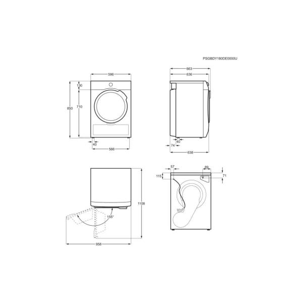 AEG TR8T70688 A+++ 8kg Wärmepumpentrockner, 60 cm breit, Auffrisch-Funktion, Restzeitanzeige, Reversierautomatik, Unterschiebbar, Mengenautomatik, SensiDry, weiß