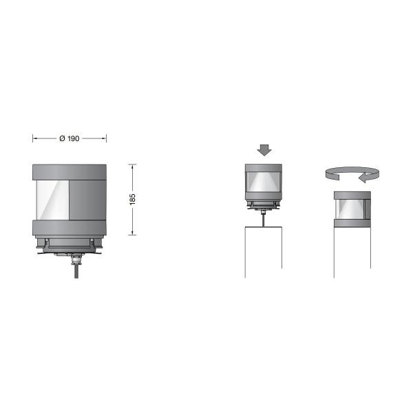 Bega 99857K3 Pollerleuchtenkopf, 19,5W, 693lm, 3000K, grafit