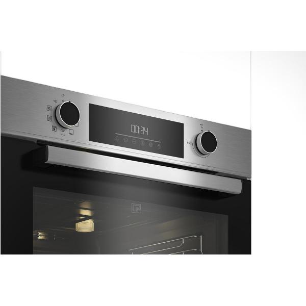 Beko BBIE12300XFP EEK: A Einbaubackofen, 60 cm breit, 72 L, SteamShine, Teleskop-Auszug, Pyrolyse, edelstahl