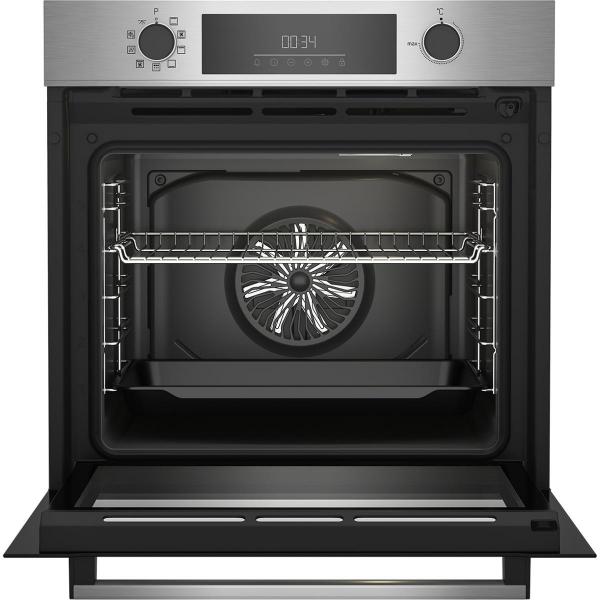 Beko BBIE12300XFP EEK: A Einbaubackofen, 60 cm breit, 72 L, SteamShine, Teleskop-Auszug, Pyrolyse, edelstahl