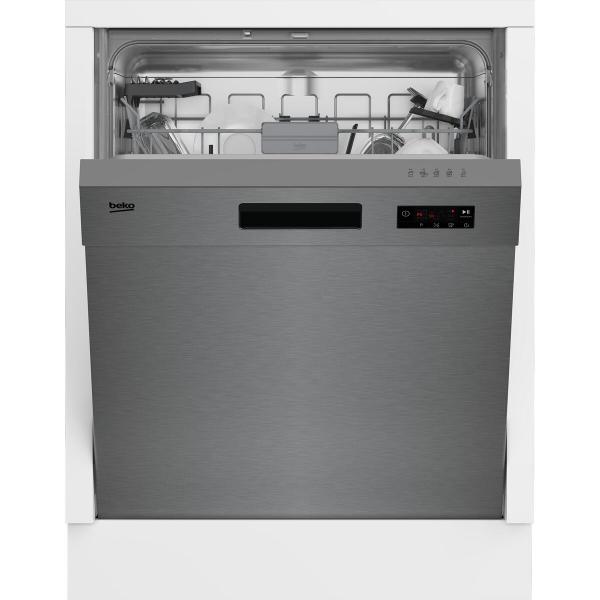 Beko BDUN15430X Unterbau-Geschirrspüler, 60 cm breit, 14 Maßgedecke, 5 Programme, WaterSafe+, Edelstahl Fingerprint Free