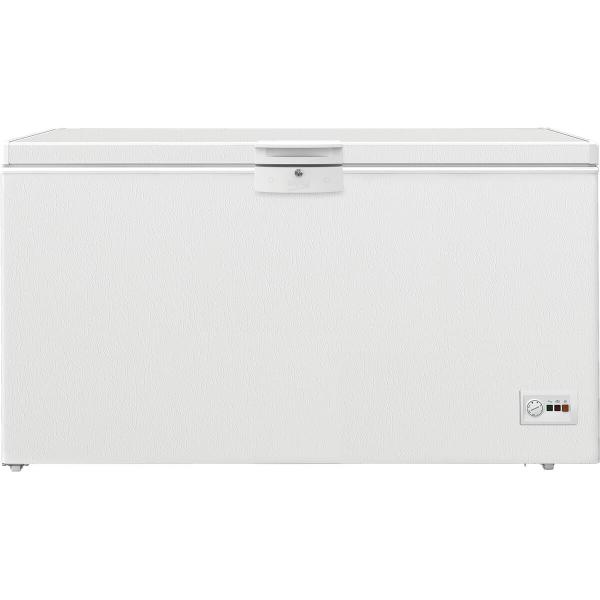 ARDEBO.de Beko HSM46740 Stand Gefriertruhe, 155,5 cm breit, 451 L, LED Illumination, Türschloss, weiß