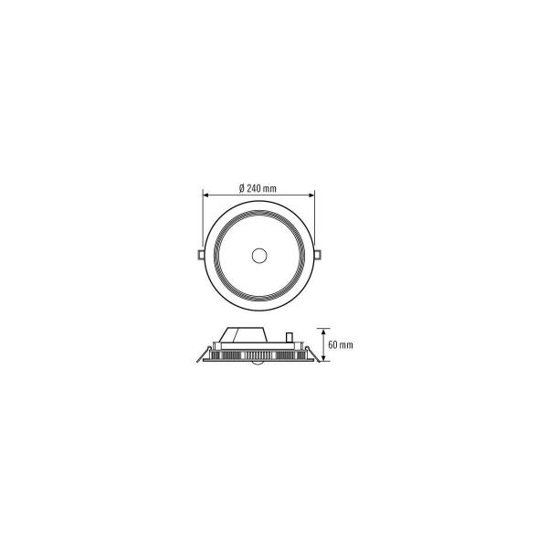 Esylux ELSA-2 DL 225 Downlight, ON/OFF, Integrierter Bewegungsmelder, 18 W, 1750 lm, 4000 K, weiß (EO10299032)