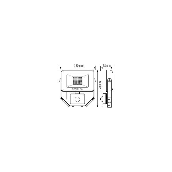 Esylux EL10810923 LED Strahler AFL BASIC LED 10W, 1000lm, 4000K, IP65, weiß