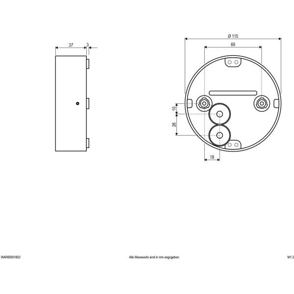 EVN Wandanbauleuchte, LED, downlight, 3000K, 5W, IP65, rund, anthrazit (WAR65051602)