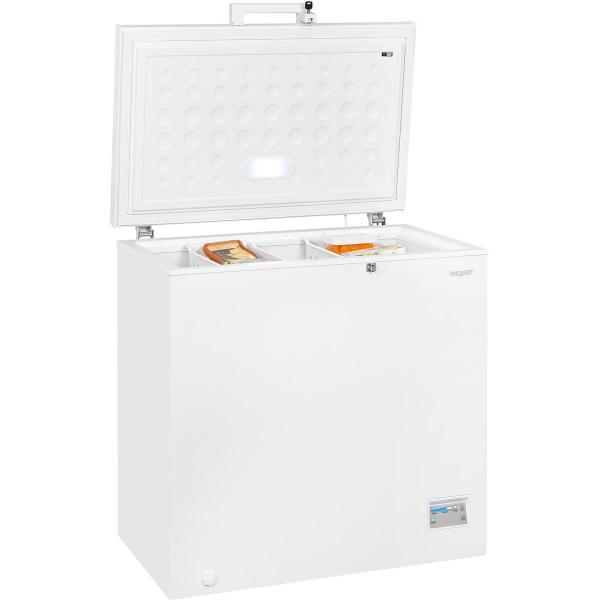 Exquisit GT200-HE-040C Stand Gefriertruhe, 103 cm breit, 198 L, LED Beleuchtung, 2 Körbe, weiß