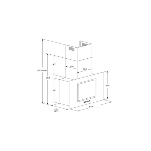 Exquisit KFD 60-9 Duo Inox Kopffrei-Dunstabzugshaube, 60 cm breit, Abluft/Umluft, Touch control, edelstahl