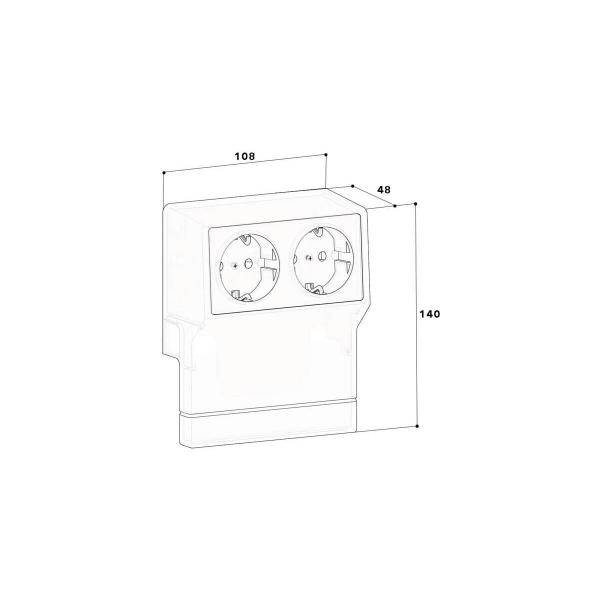 GGK 11960 Geräteträger SL-GT Steckdose, 2fach, vorverdrahtet, weiß