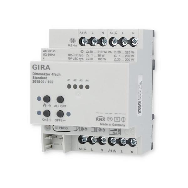 Gira 201500 Dimmaktor 4fach REG Standard KNX Secure