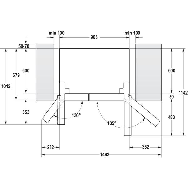 Gorenje NRS9EVX Stand Side by Side Kombination, 91cm breit, 562 L, NoFrostPlus, Wasserspender, Eiswürfelbereiter, Wassertank, Edelstahl