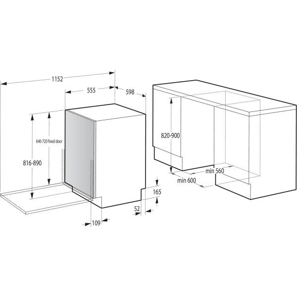 Gorenje ULTRAB16WIFI Vollintegrierter Geschirrspüler, 60 cm breit, 16 Maßgedecke, WLAN, TouchControl, 3 in 1 Funktion, Startzeitvorwahl, Besteckschublade