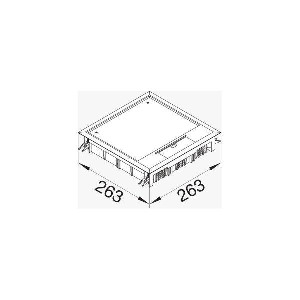 Hager VQ12059005 Versorgungseinheit Q12 244x244 mm für 5 mm Bodenbelag aus Polyamid tiefschwarz