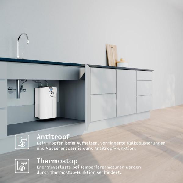 STIEBEL ELTRON SNE 5 t ECO + WSN 10 Kleinspeicher, mit Sensorarmatur, 2kW, stufenlos, antitropf, weiß (238823)