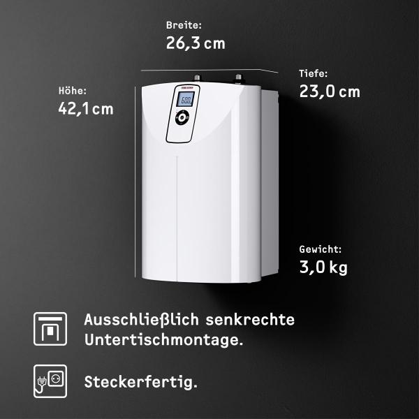 STIEBEL ELTRON SNE 5 t ECO + WSN 10 Kleinspeicher, mit Sensorarmatur, 2kW, stufenlos, antitropf, weiß (238823)