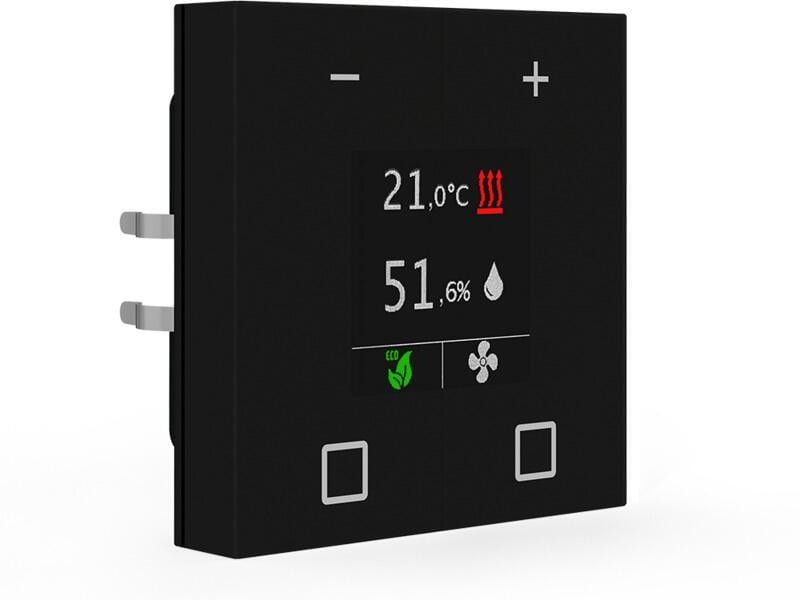 ARDEBO.de MDT KNX Raumtemperatur-Nebenstelle Smart 55, schwarz matt (SCN-RTN55S06.01)