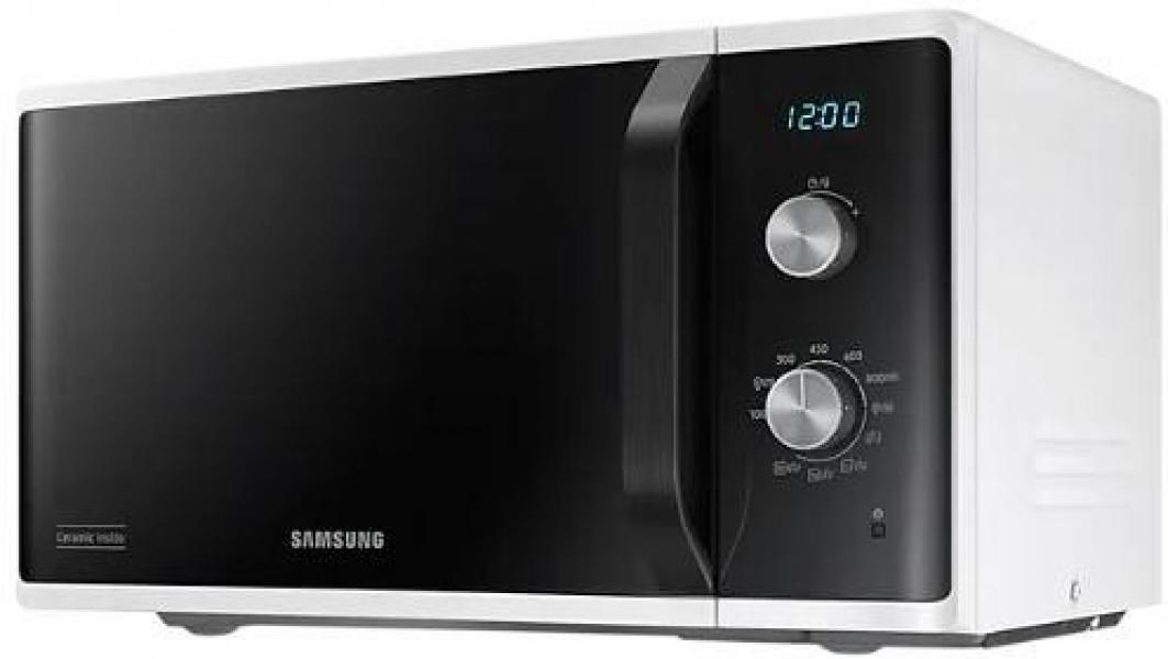 Samsung MG23K3614AW Stand Mikrowelle, 23L, 800 W, 6 Leistungsstufen, Defrost, weiß