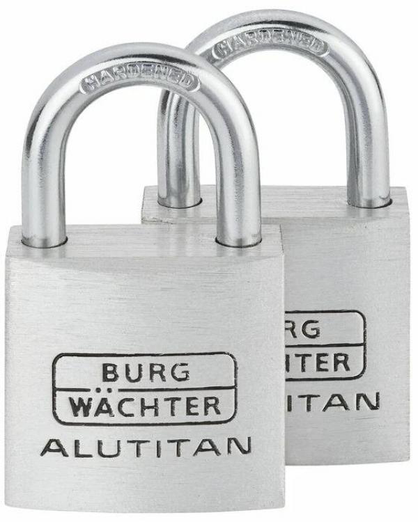 ARDEBO.de Burg Wächter Duo 770 30 SB Alutitan Vorhangschloss-Set, Aluminium (36151)