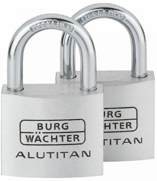 ARDEBO.de Burg Wächter Duo 770 40 SB Alutitan Vorhangschloss-Set, Aluminium (36161)