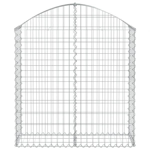 Gabione mit Hochbogen 100x30x100/120 cm Verzinktes Eisen