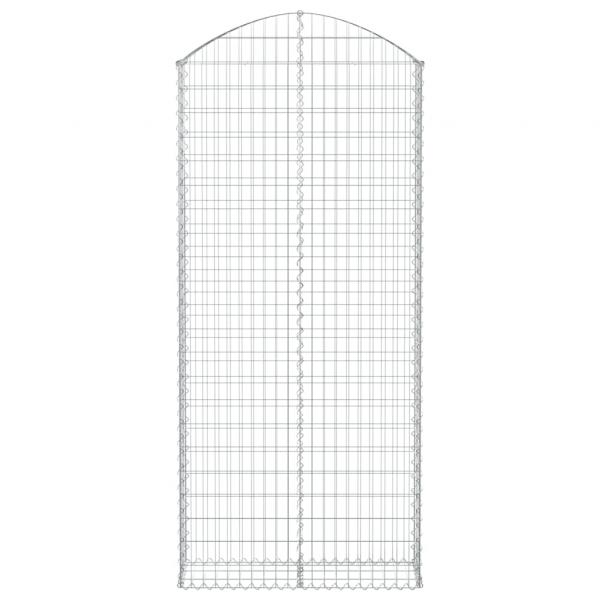 Gabione mit Hochbogen 100x30x220/240 cm Verzinktes Eisen