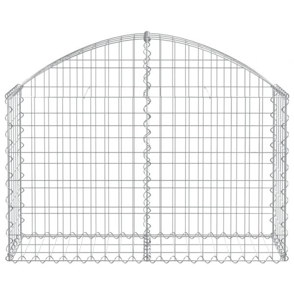 Gabione mit Hochbogen 100x30x60/80 cm Verzinktes Eisen