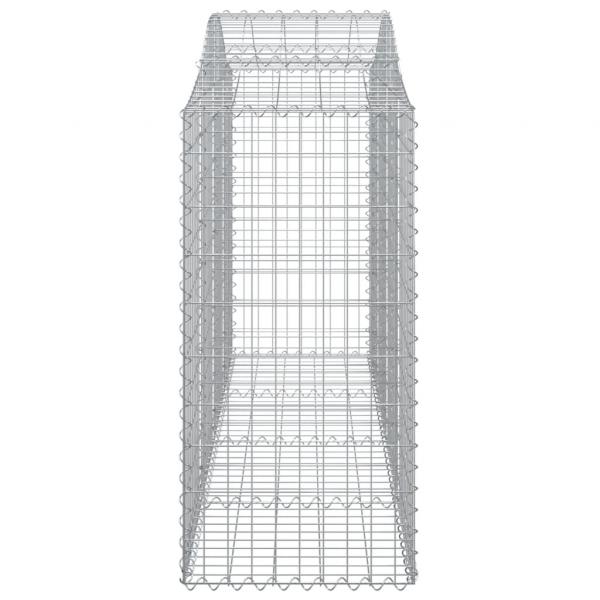 Gabionen mit Hochbogen 7 Stk. 200x50x120/140cm Verzinktes Eisen