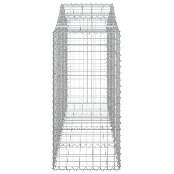 Gabionen mit Hochbogen 9 Stk. 200x50x120/140cm Verzinktes Eisen