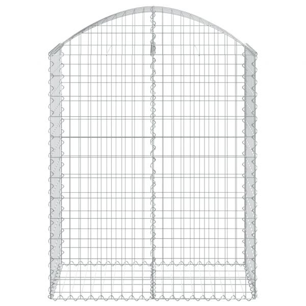 Gabione mit Hochbogen 100x50x120/140 cm Verzinktes Eisen