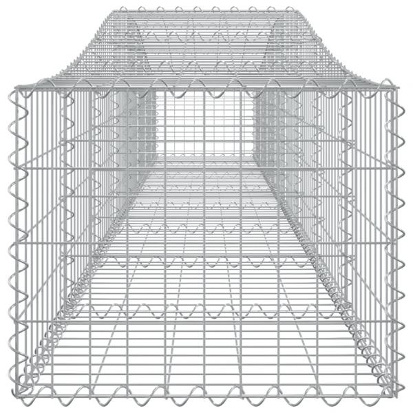 Gabionen mit Hochbogen 10 Stk. 400x50x40/60cm Verzinktes Eisen