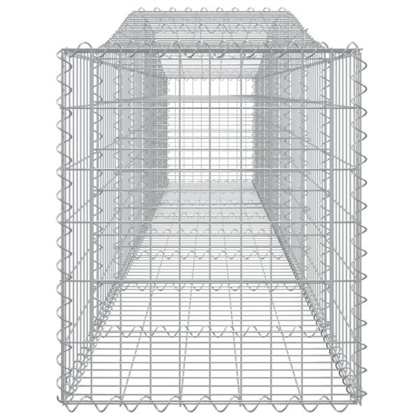 Gabionen mit Hochbogen 9 Stk. 400x50x60/80cm Verzinktes Eisen