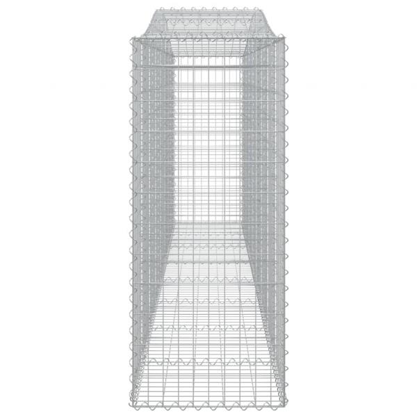 Gabionen mit Hochbogen 10 Stk 400x50x120/140cm Verzinktes Eisen